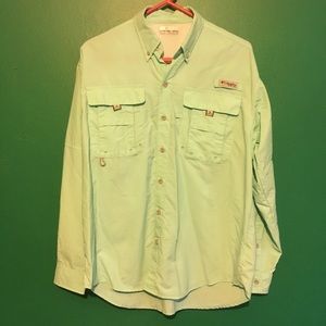 Columbia PFG long sleeve Shirt small Aqua Marine